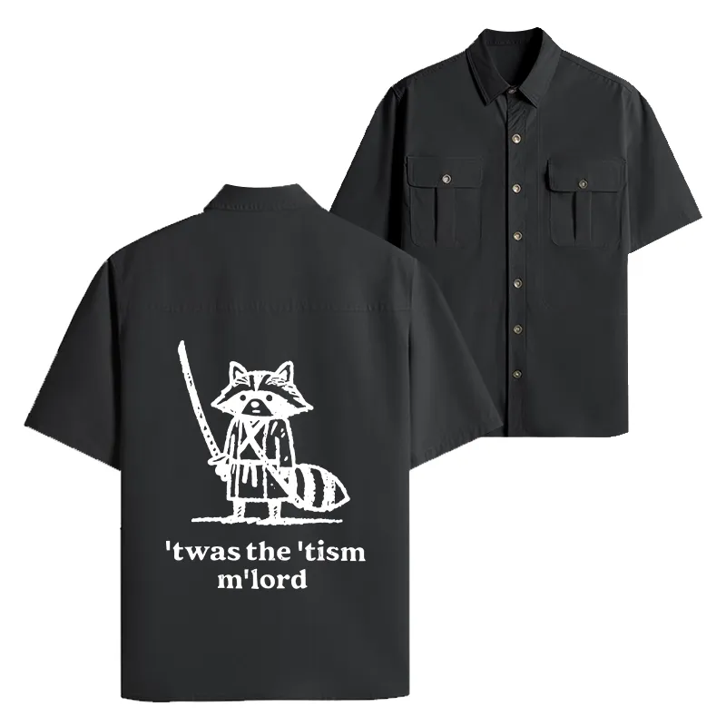 Tokyo-Tiger Focused Samurai Raccoon Work Shirt