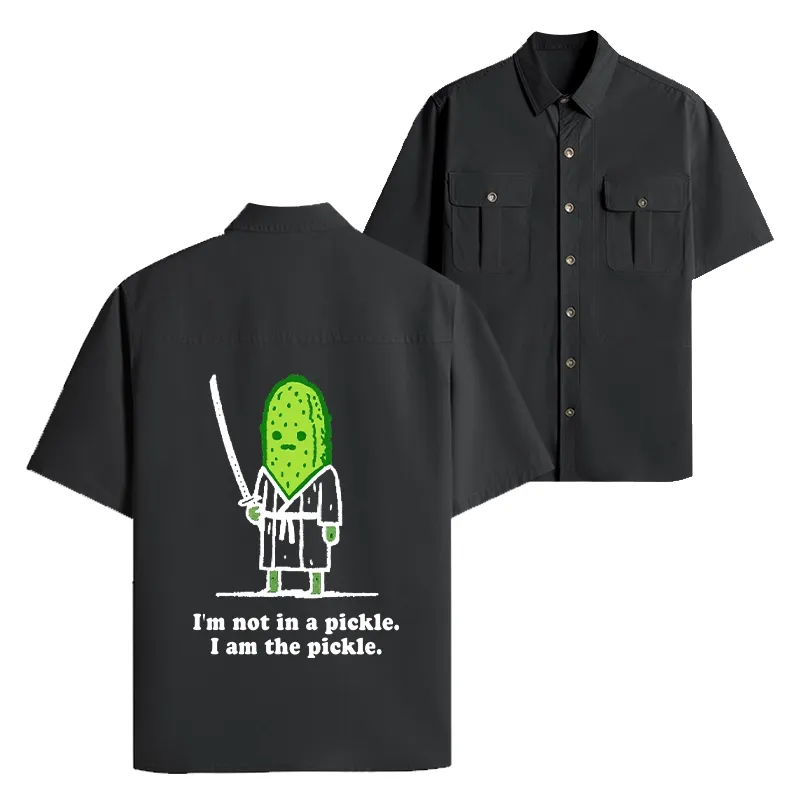 Tokyo-Tiger Funny Cucumber Samurai Work Shirt
