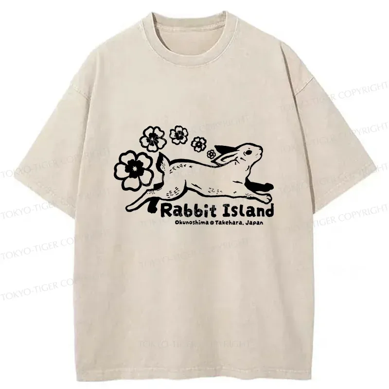Tokyo-Tiger Rabbit Island Washed T-Shirt