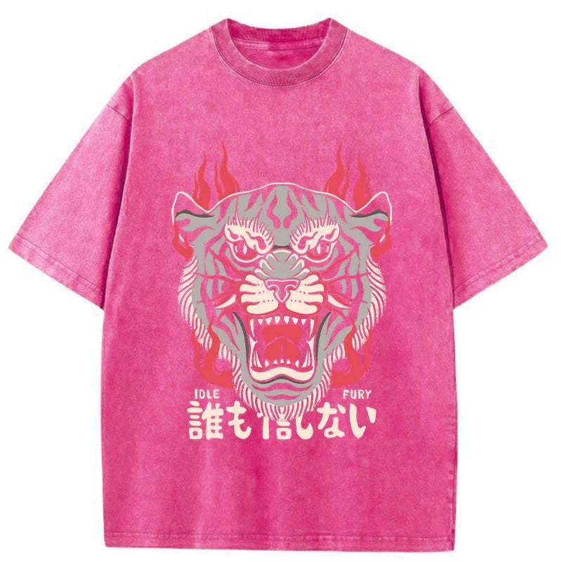 Tokyo-Tiger Japanese Tiger Fire Washed T-Shirt
