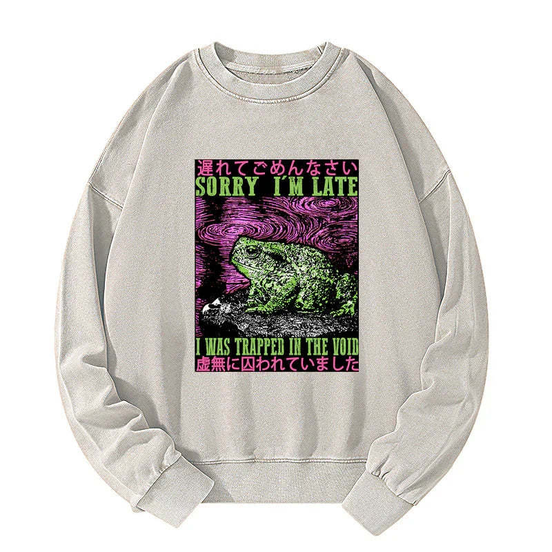Tokyo-Tiger Frogs Trapped In The Void Washed Sweatshirt