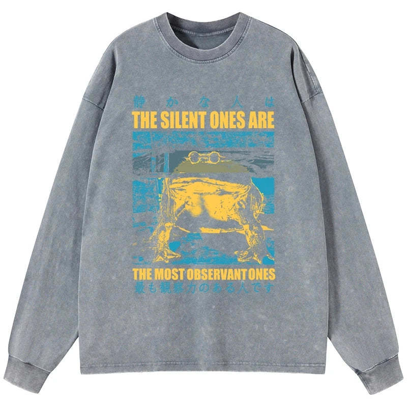 Tokyo-Tiger Silent Frog Japanese Washed Long Sleeve T-Shirt