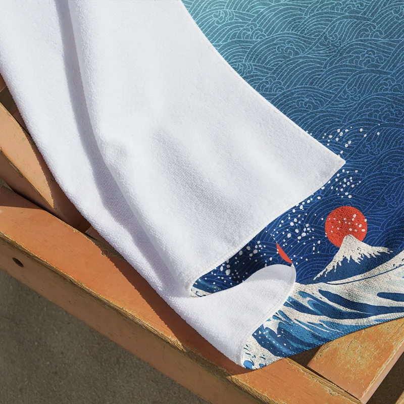 Tokyo-Tiger The Great Wave Off Fuji Beach Towel