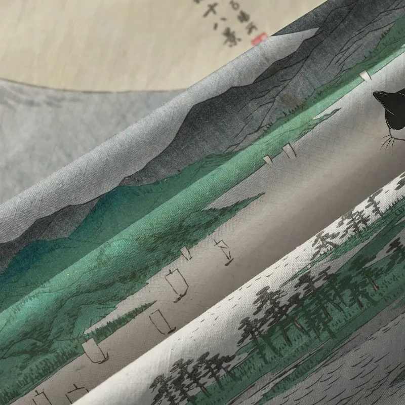 Tokyo-Tiger Cat Overlooking Lakeside View Button-up Shirt