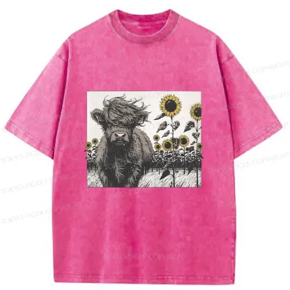 Tokyo-Tiger Cow In The Wind Washed T-Shirt