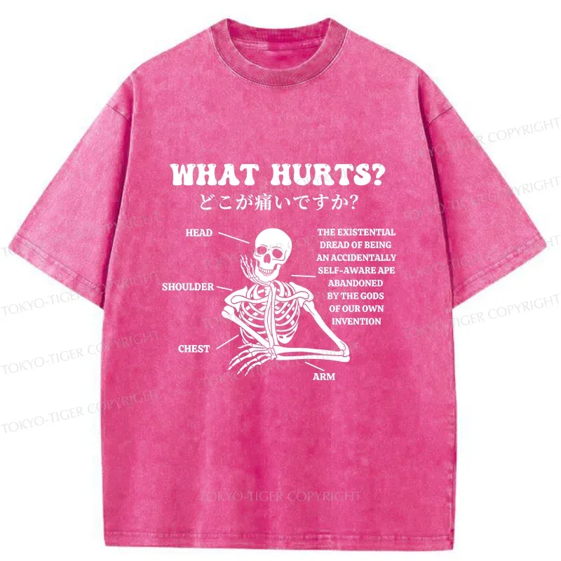 Tokyo-Tiger A Skeleton In Pain Washed T-Shirt