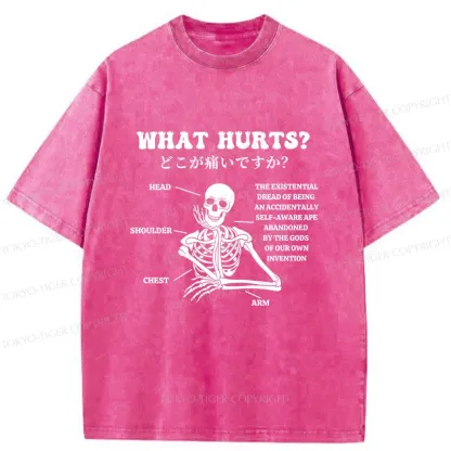 Tokyo-Tiger A Skeleton In Pain Washed T-Shirt