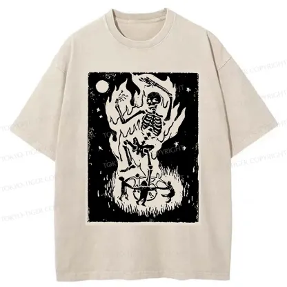 Tokyo-Tiger Summon Skeleton Washed T-Shirt