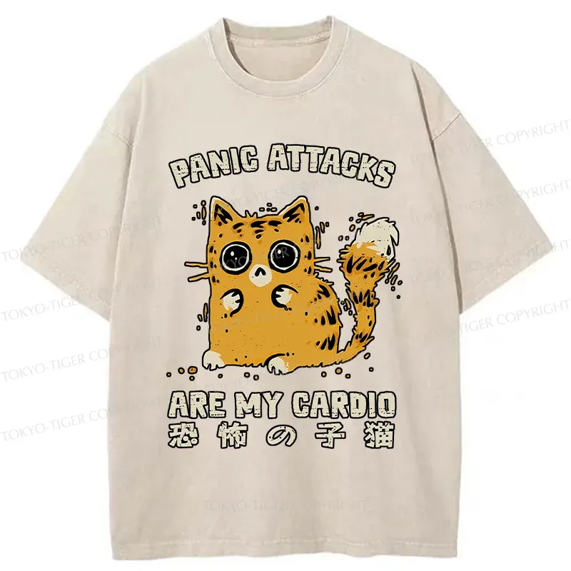 Tokyo-Tiger Frightened Kitten Washed T-Shirt