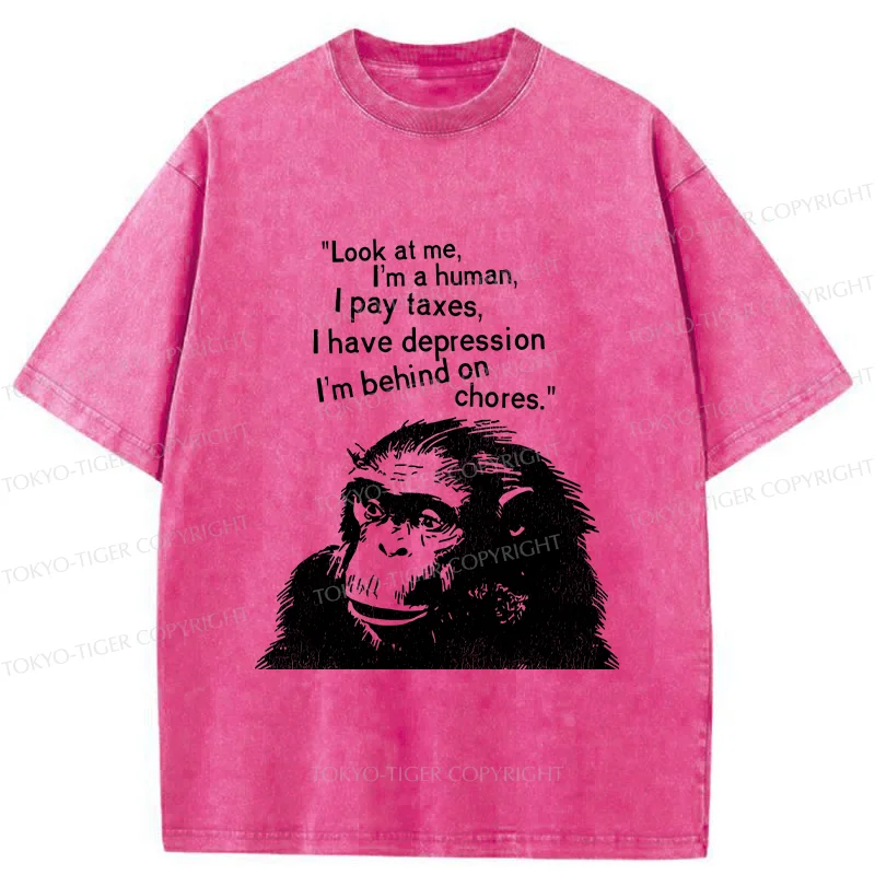 Tokyo-Tiger Stressed Monkey Washed T-Shirt