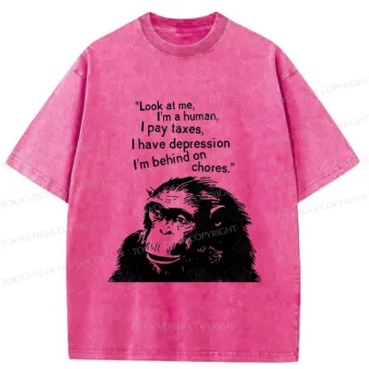 Tokyo-Tiger Stressed Monkey Washed T-Shirt