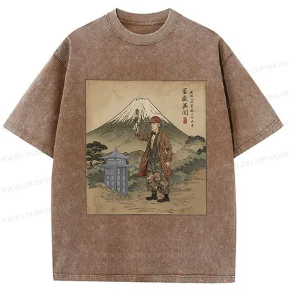 Tokyo-Tiger The Gentleman Who Encountered Mount Fuji Washed T-Shirt