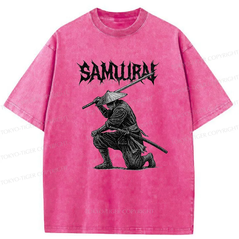 Tokyo-Tiger Retro Samurai Washed T-Shirt