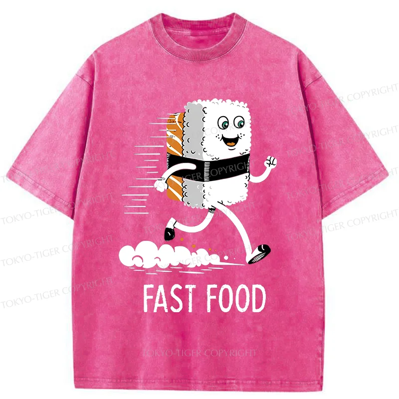 Tokyo-Tiger Running Sushi Washed T-Shirt