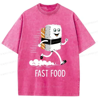Tokyo-Tiger Running Sushi Washed T-Shirt