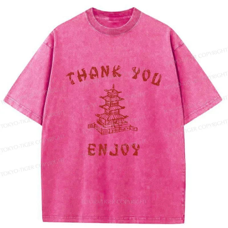 Tokyo-Tiger Retro Building Washed T-Shirt