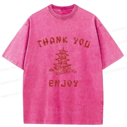 Tokyo-Tiger Retro Building Washed T-Shirt