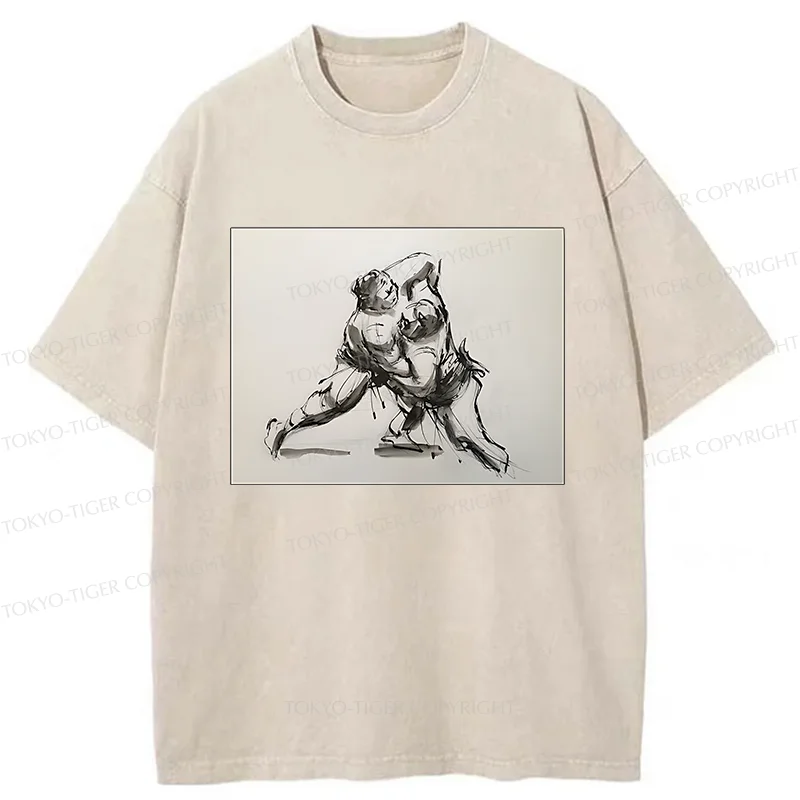 Tokyo-Tiger Sumo Sketch Washed T-Shirt