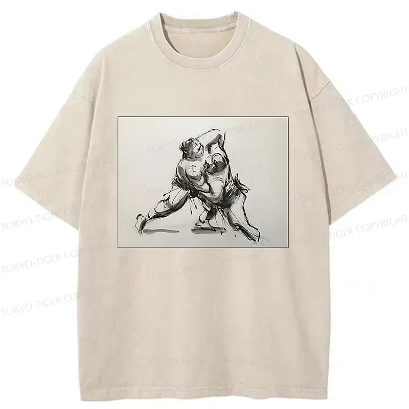 Tokyo-Tiger Sumo Sketch Washed T-Shirt