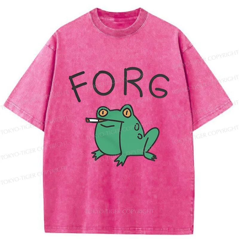 Tokyo-Tiger Smoking Frog Washed T-Shirt