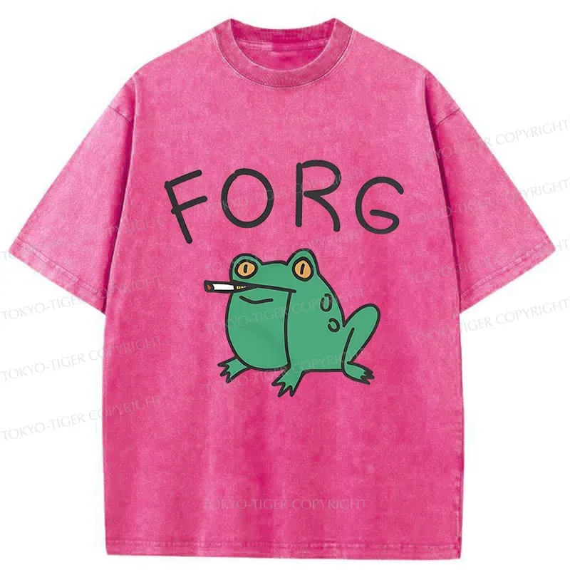 Tokyo-Tiger Smoking Frog Washed T-Shirt