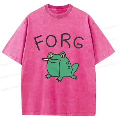 Tokyo-Tiger Smoking Frog Washed T-Shirt