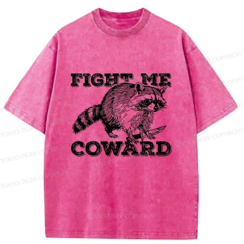 Tokyo-Tiger Raccoon With A Knife Washed T-Shirt