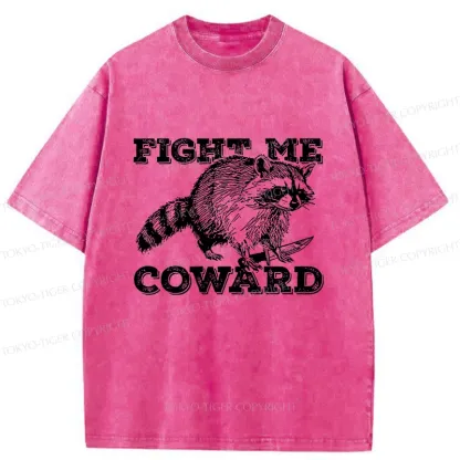 Tokyo-Tiger Raccoon With A Knife Washed T-Shirt