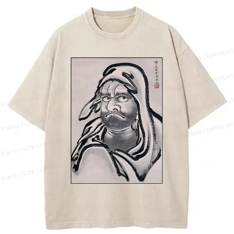 Tokyo-Tiger Retro Portrait Washed T-Shirt