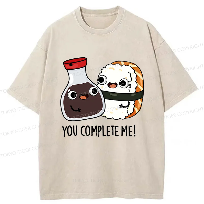 Tokyo-Tiger Soy Sauce And Sushi Washed T-Shirt