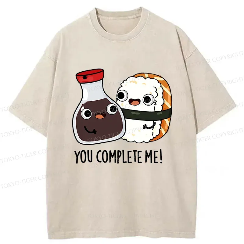 Tokyo-Tiger Soy Sauce And Sushi Washed T-Shirt