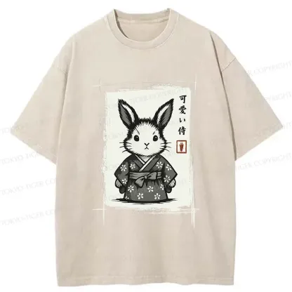 Tokyo-Tiger Woodcut Bunny Washed T-Shirt