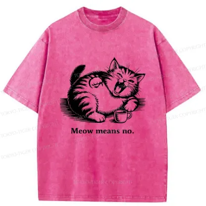 Tokyo-Tiger Laughing Cat Washed T-Shirt