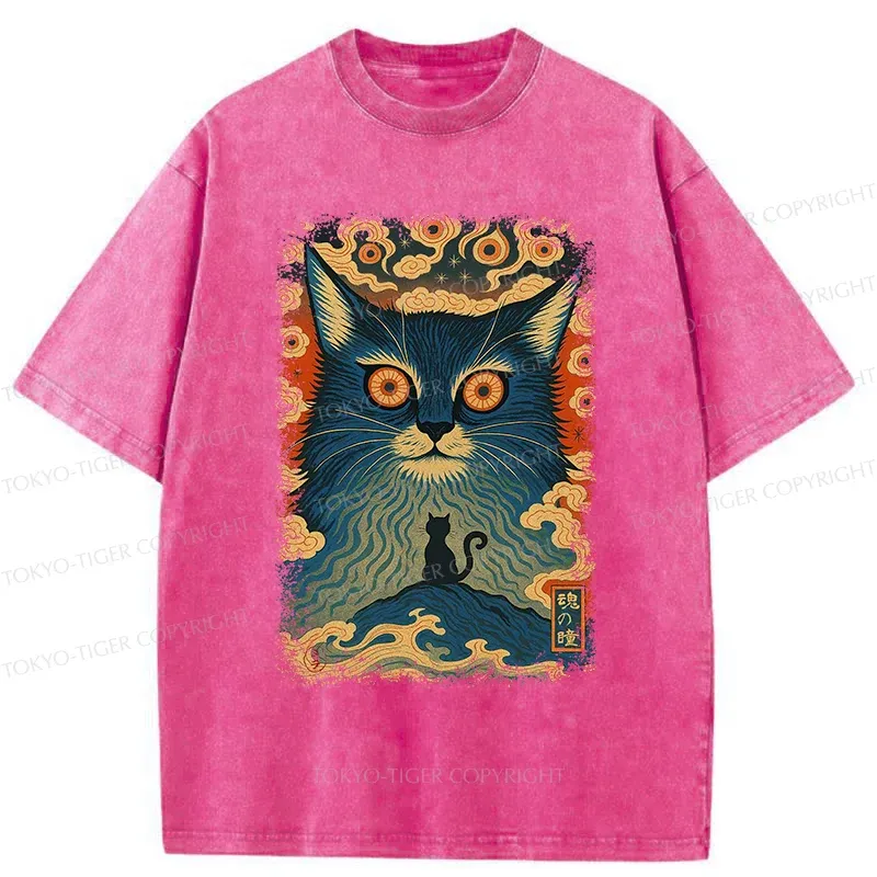 Tokyo-Tiger Eye Of The Soul-cat Washed T-Shirt Sale
