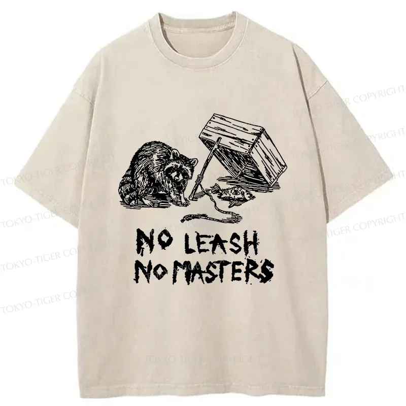 Tokyo-Tiger Raccoon Waiting For Prey Washed T-Shirt