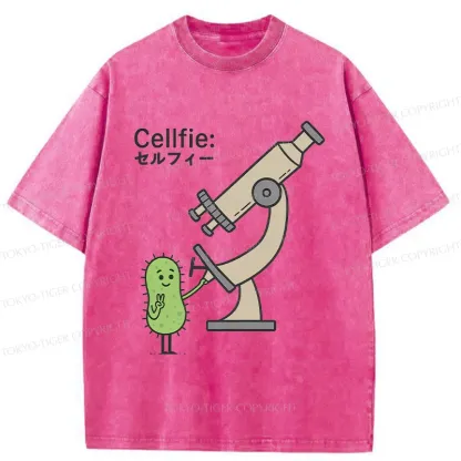 Tokyo-Tiger Cell Selfie Washed T-Shirt