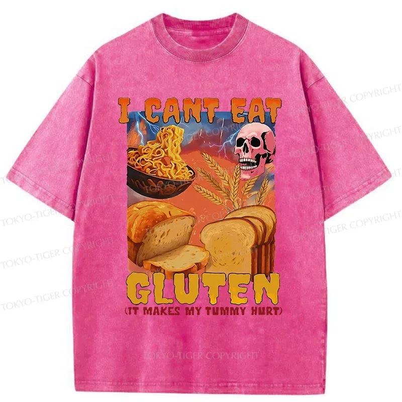 Tokyo-Tiger I Can't Eat Gluten Washed T-Shirt