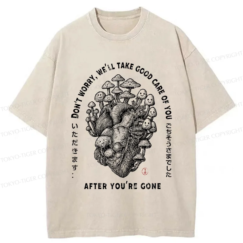 Tokyo-Tiger Thank You For The Meal-mushroom Washed T-Shirt