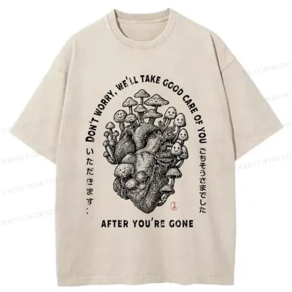 Tokyo-Tiger Thank You For The Meal-mushroom Washed T-Shirt