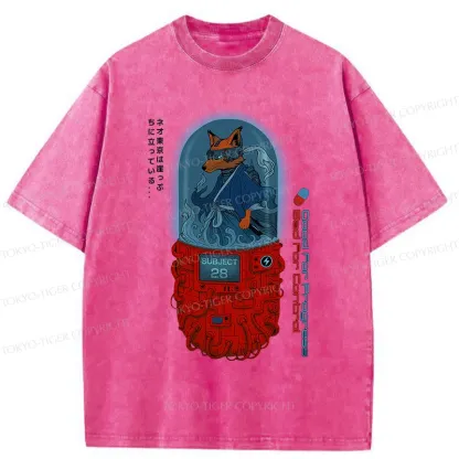 Tokyo-Tiger Fox Samurai Washed T-Shirt