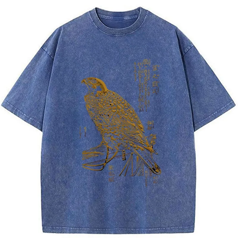 Tokyo-Tiger Japanese Peregrine Falcon Washed T-Shirt