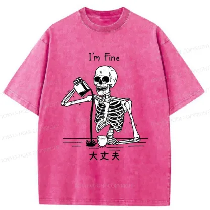 Tokyo-Tiger Restless Skeleton Washed T-Shirt