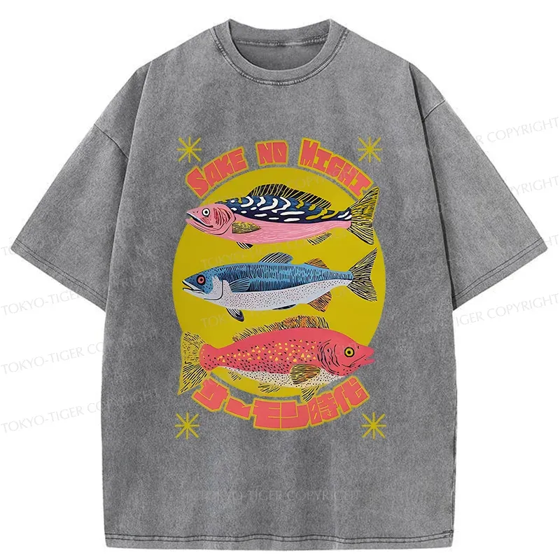 Tokyo-Tiger Vintage Japanese Sardines Washed T-Shirt