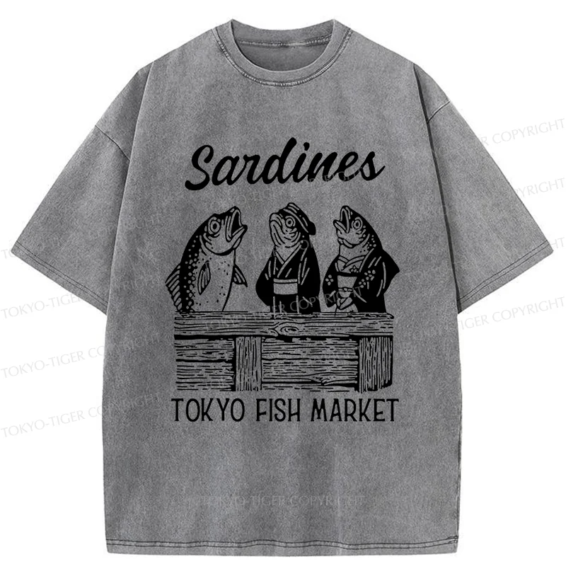 Tokyo-Tiger Sardine Merchant Washed T-Shirt