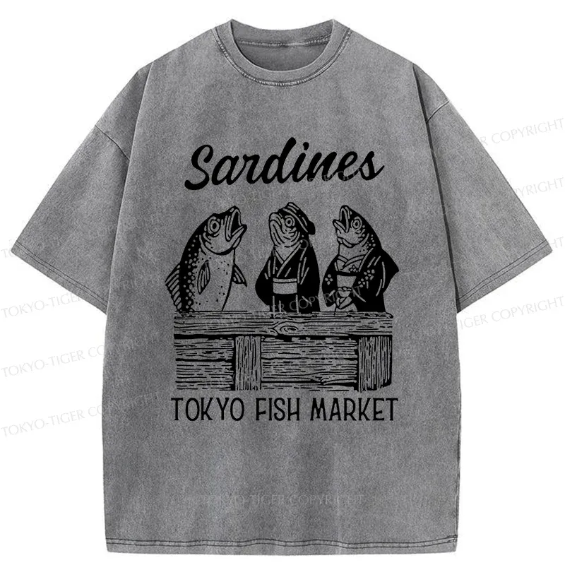 Tokyo-Tiger Sardine Merchant Washed T-Shirt
