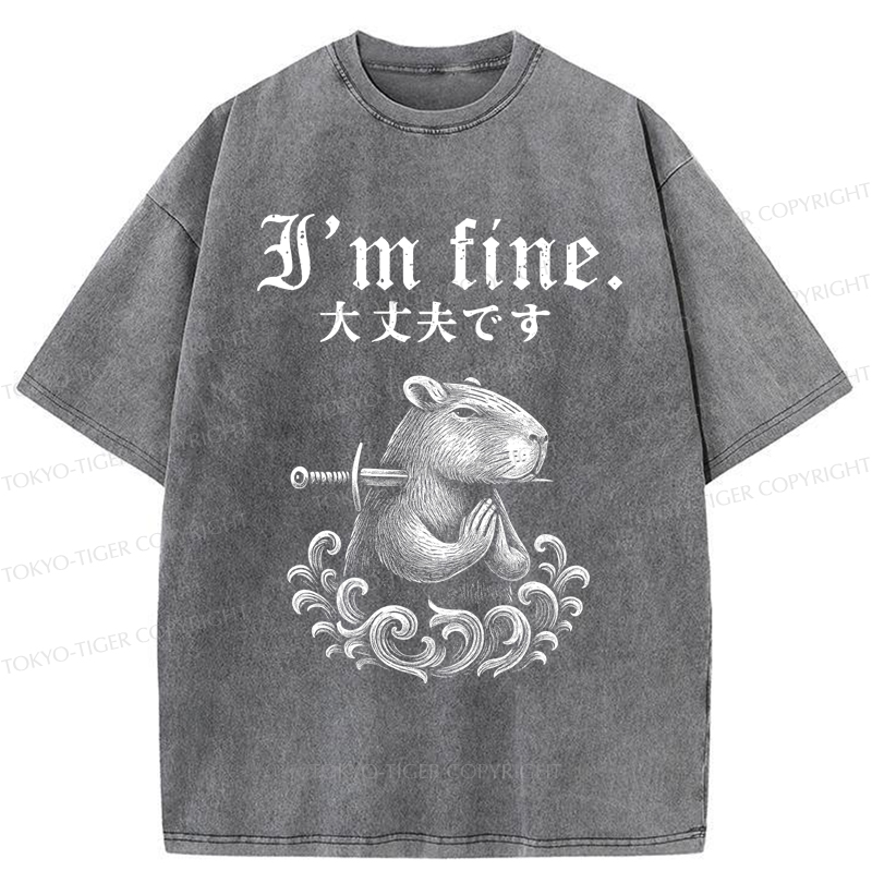 Tokyo-Tiger Capybara Is Fine Washed T-Shirt