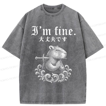 Tokyo-Tiger Capybara Is Fine Washed T-Shirt