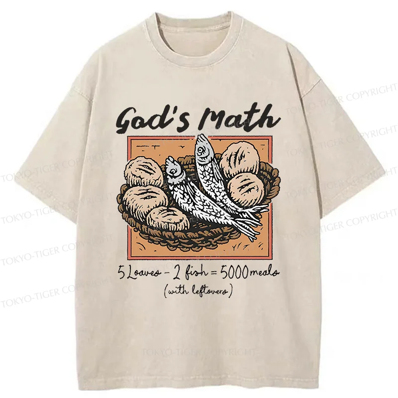 Tokyo-Tiger Five Loaves And Two Fishes Washed T-Shirt