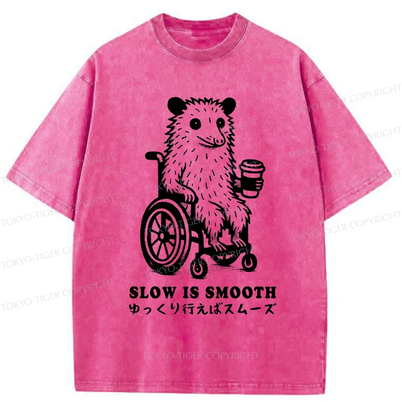 Tokyo-Tiger Possum In A Wheelchair Washed T-Shirt