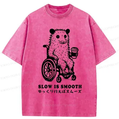 Tokyo-Tiger Possum In A Wheelchair Washed T-Shirt